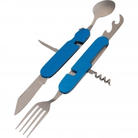 Многофункциональный походный нож (ложка,вилка,нож) 6-в-1, синий купить в Екатеринбурге