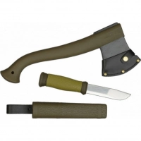 Набор Morakniv Outdoor Kit MG, нож Morakniv 2000 сталь Sandvik 12C27, цвет зеленый + топор купить в Екатеринбурге