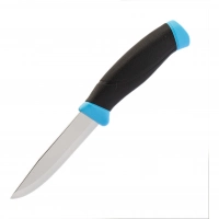 Нож с фиксированным лезвием Morakniv Companion Blue, сталь Sandvik 12С27, рукоять пластик/резина, голубой купить в Екатеринбурге