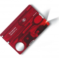 Швейцарская карта Victorinox SwissCard Lite, сталь X50CrMoV15, рукоять ABS-пластик, полупрозрачный красный купить в Екатеринбурге