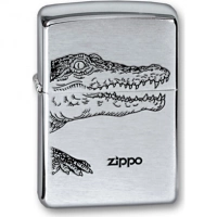 Зажигалка ZIPPO Alligator, с покрытием Brushed Chrome, латунь/сталь, серебристая, матовая, 36x12x56 купить в Екатеринбурге