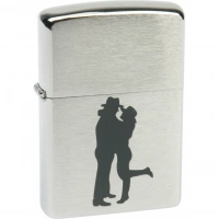 Зажигалка ZIPPO Cowboy Couple Brushed Chrome, латунь, ник.-хром. покр., серебр., матов., 36х56х12 мм купить в Екатеринбурге