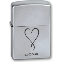 Зажигалка ZIPPO Love Satin Chrome, латунь с никеле-хромовым покрыт., серебр., матовая, 36х56х12 мм купить в Екатеринбурге